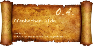 Ofenbecher Alda névjegykártya